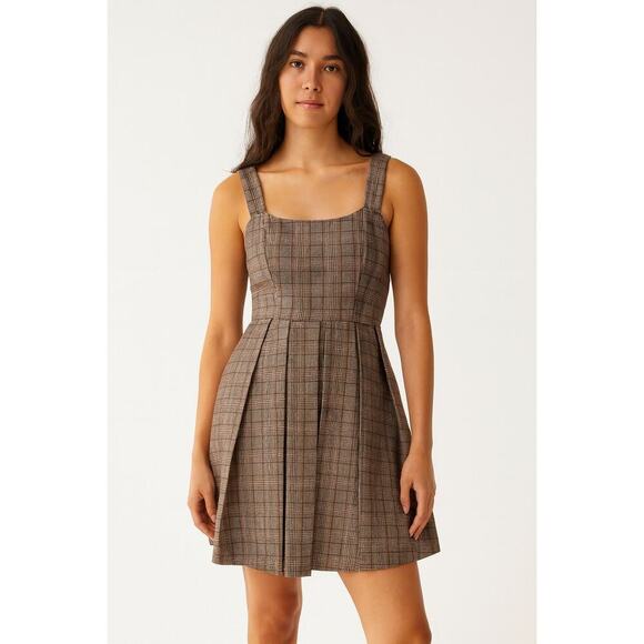 Monteau Plaid Fit & Flare Sleeveless Dress with Pleated Skirt size Small NWT - Picture 1 of 7